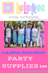 LuLaRoe consultant pop up party supplies list