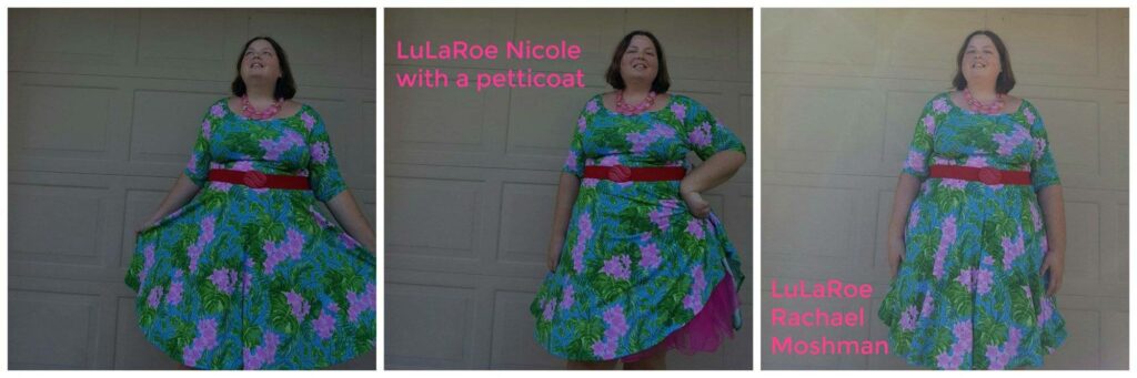 LuLaRoe Nicole dress with a petticoat