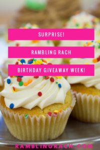 Birthday giveaways all week at Rambling Rach!