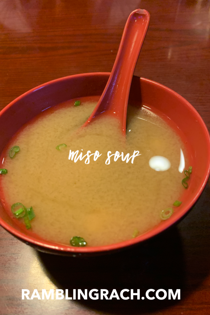 Miso soup is comfort.