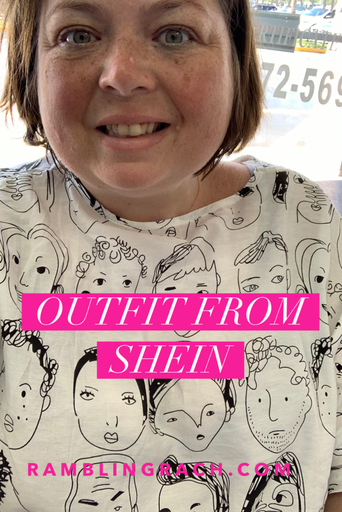 Shein review: Plus size black and white faces blouse