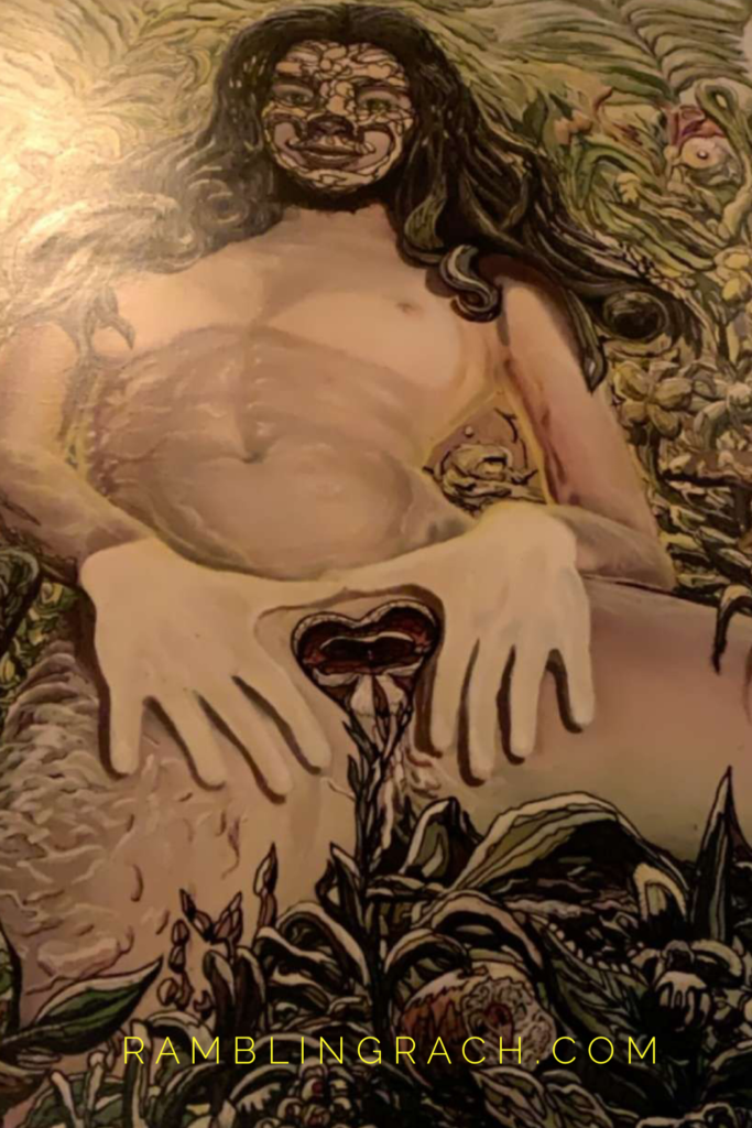 Painting of a lady with heart shaped genitalia 