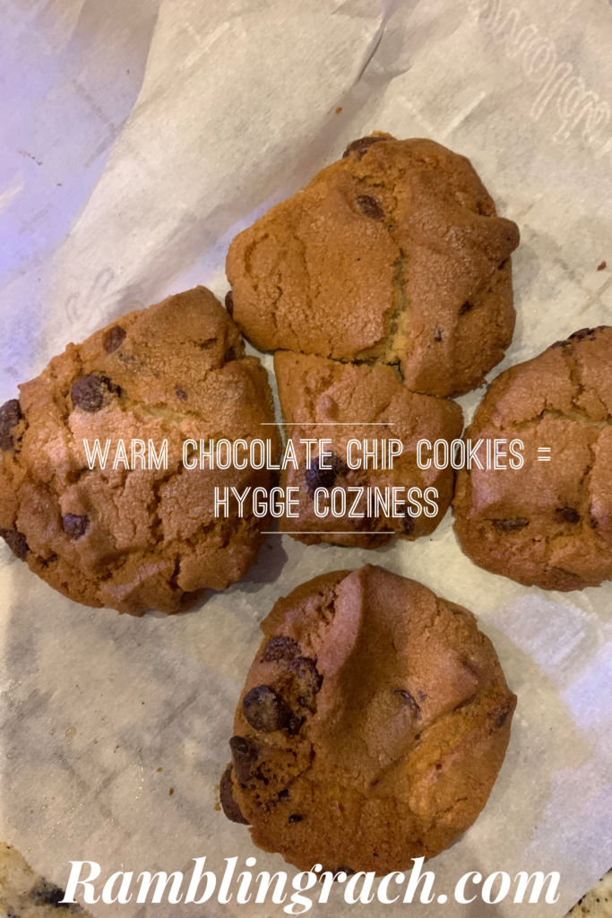 Warm chocolate chip cookies