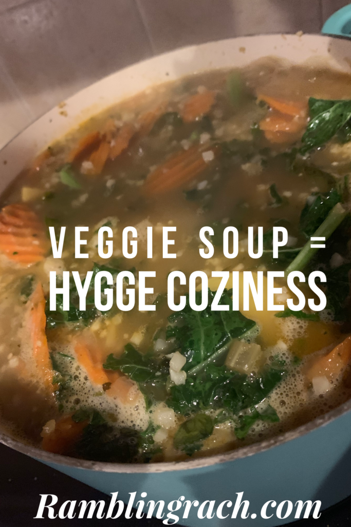 Veggie soup for hygge coziness 