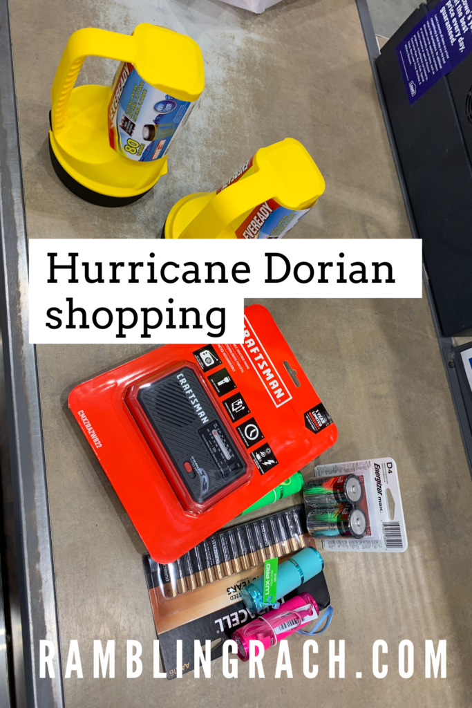 Shopping for Hurricane Dorian at Lowe's 