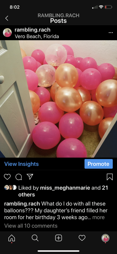 Dozens of pink and peach balloons 