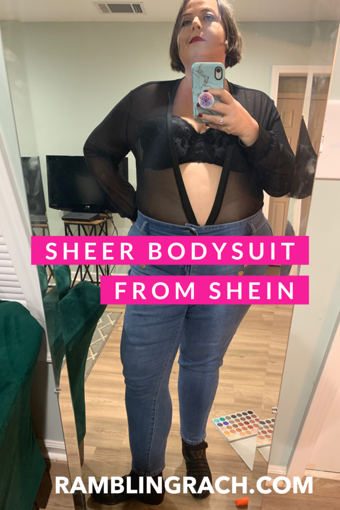 Sheer plus size body suit from Shein