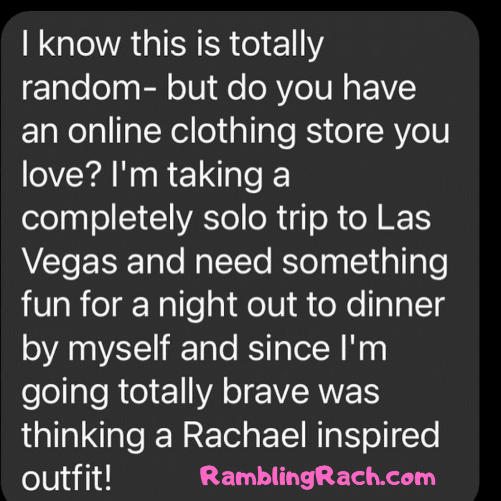 Rambling Rach blog reader asks for plus size fashion recommendations for Las Vegas trip because she's been inspired by healing and bravery.